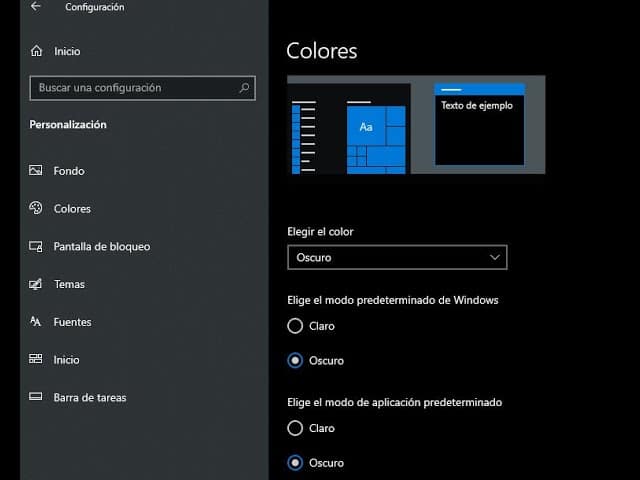 como activar el tema oscuro en todo windows