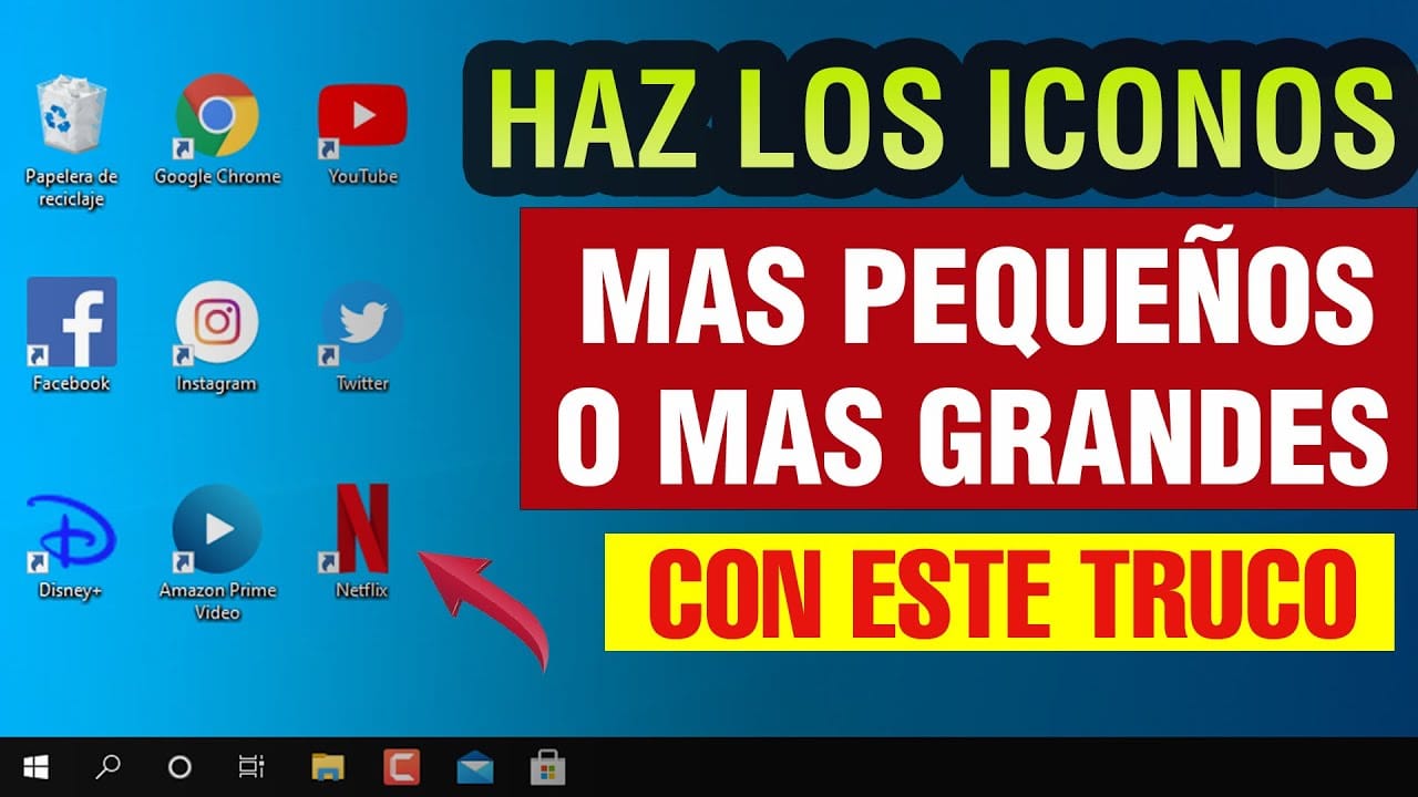 como cambiar el tamano de los iconos del escritorio