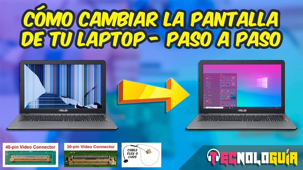 como cambiar la pantalla rota de una laptop guia general