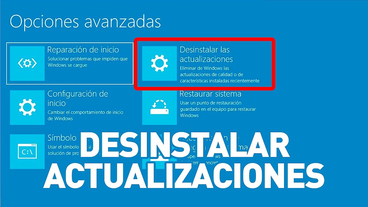 como desinstalar actualizaciones de windows que dan problemas
