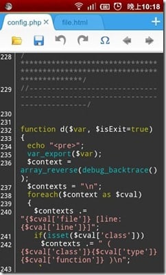como editar codigo html en android