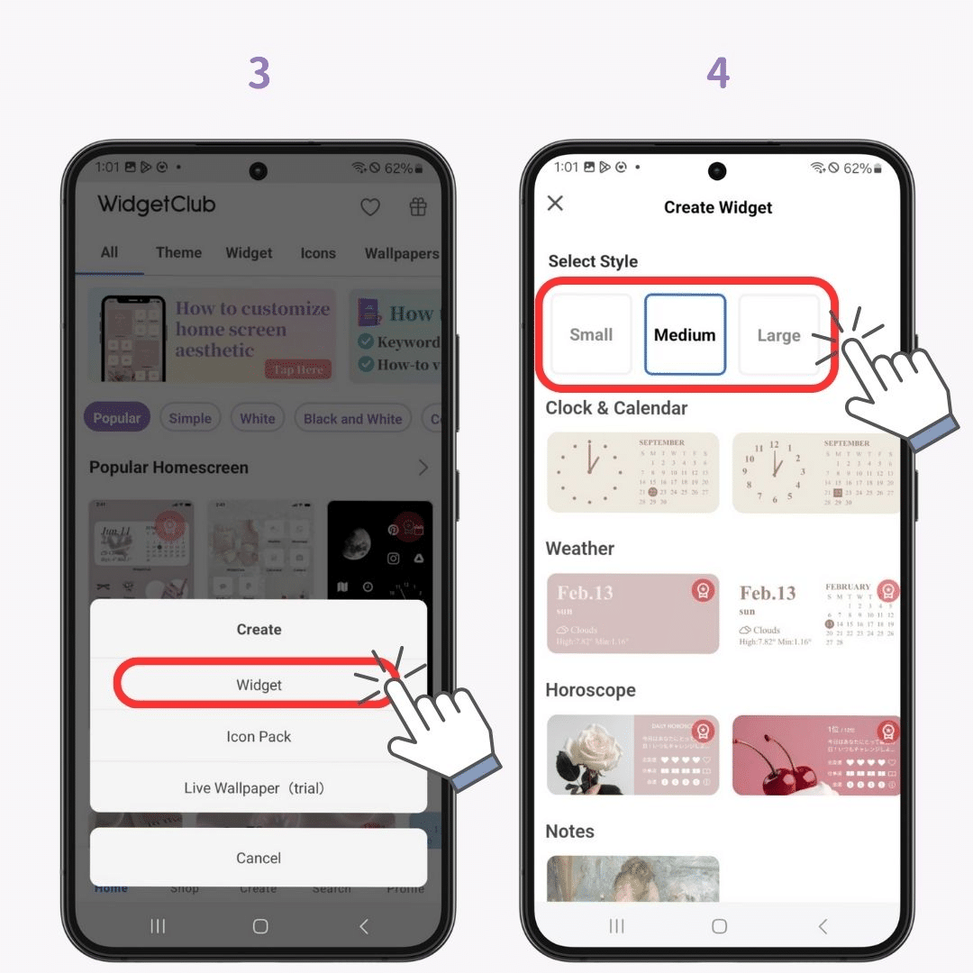 como poner widgets de fotos en la pantalla de inicio