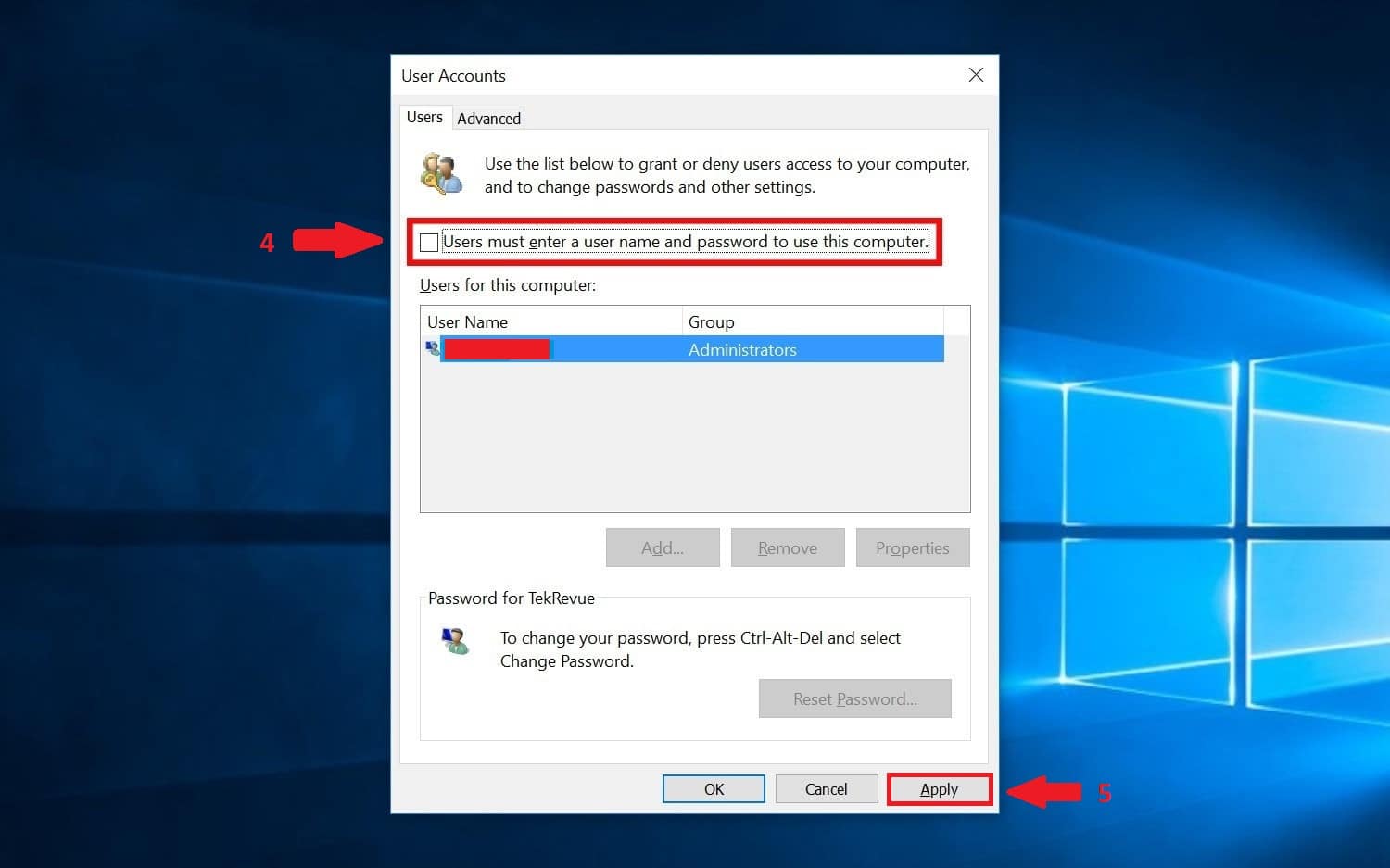 como quitar la contrasena de inicio de sesion en windows 10