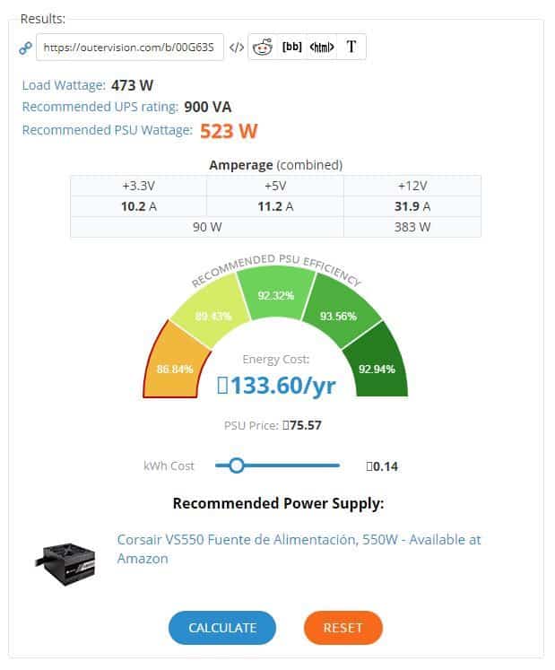 como saber el consumo de watts de mi pc completo