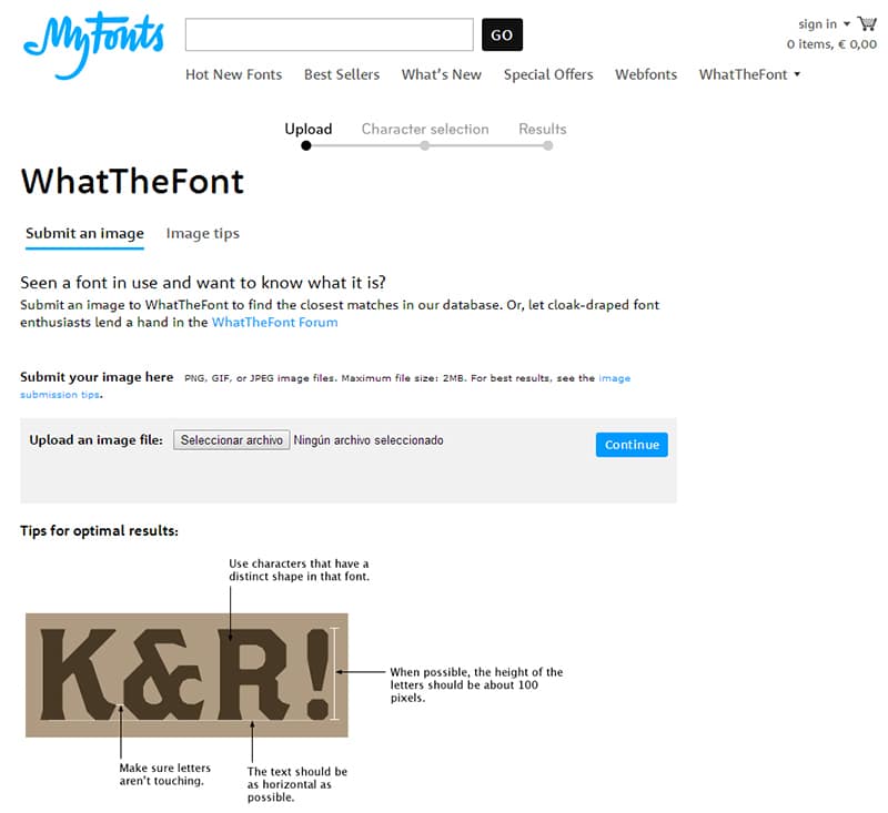 como saber el nombre de una fuente con una foto whatthefont