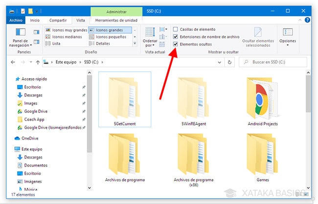 como ver archivos ocultos en windows