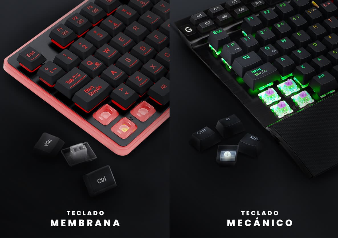 diferencias entre teclado de membrana y mecanico