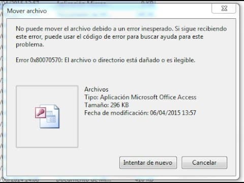 Solución: Error 0x80070570 archivo o directorio está dañado 1 solucion error 0x80070570 archivo o directorio esta danado