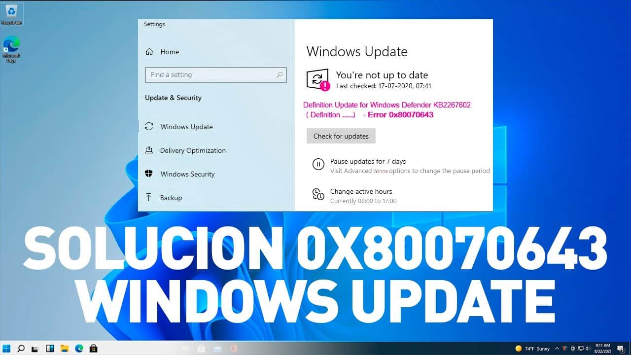 Solución: Error 0x80070643 en actualización de Windows 1 solucion error 0x80070643 en actualizacion de windows