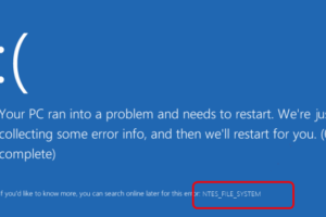 Solución: Error de pantalla azul NTFS_FILE_SYSTEM