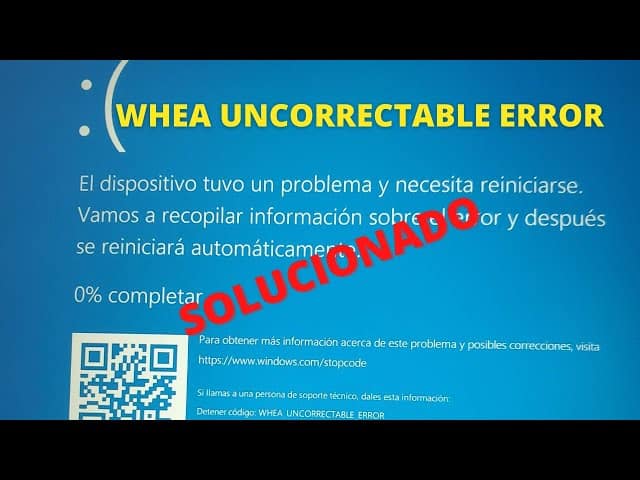 solucion error de pantalla azul whea uncorrectable error