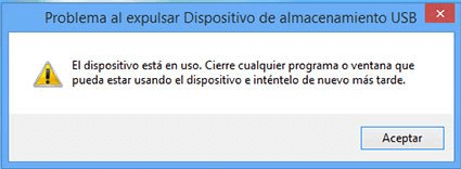 solucion no me deja expulsar el usb de forma segura