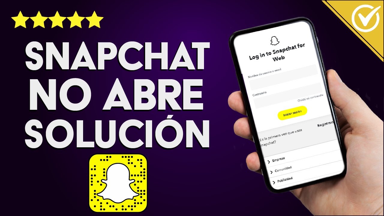 solucion no puedo iniciar sesion en snapchat