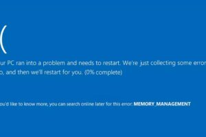 Solución: Pantalla azul MEMORY_MANAGEMENT