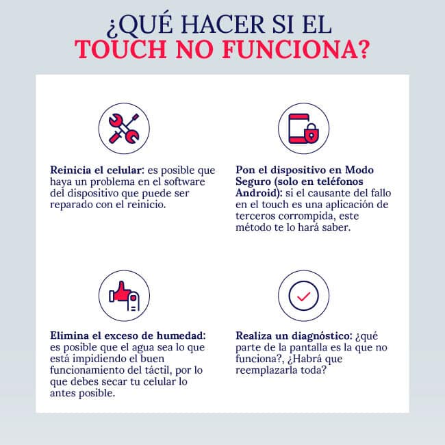 solucion pantalla tactil no funciona en una zona especifica